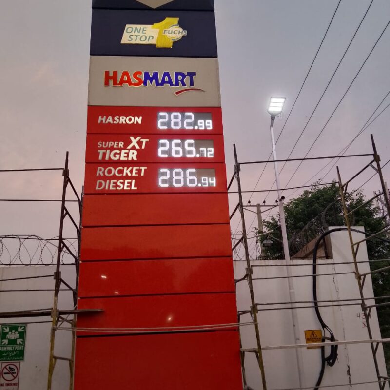 Filling Station Price Display 10''x6'' (Green/White) 4 Display